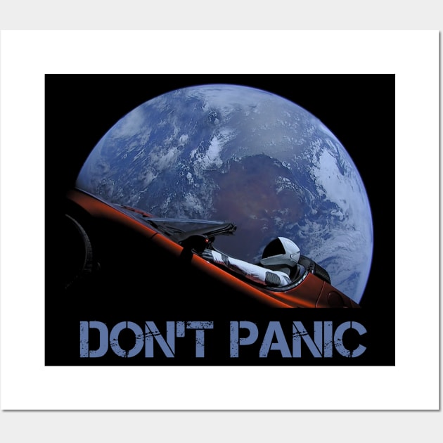 Starman Earth Don't Panic Wall Art by Nerd_art